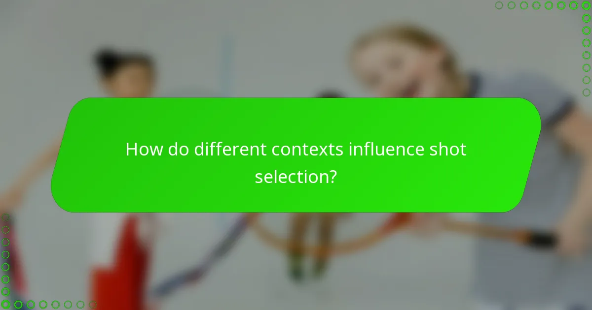 How do different contexts influence shot selection?
