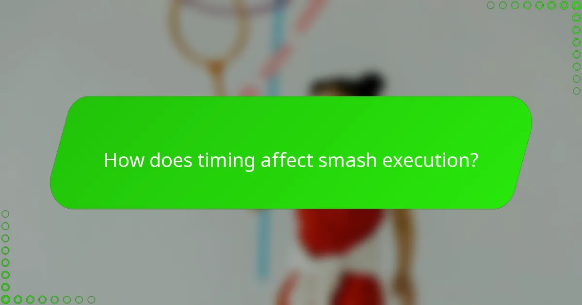 How does timing affect smash execution?