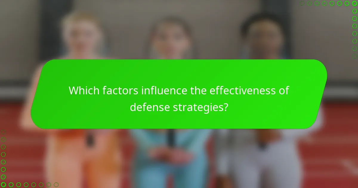 Which factors influence the effectiveness of defense strategies?
